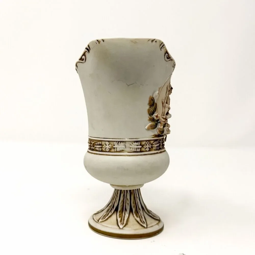 Vintage Lefton Porcelain Ewer Pitcher Applied Roses Figural Victorian Decor